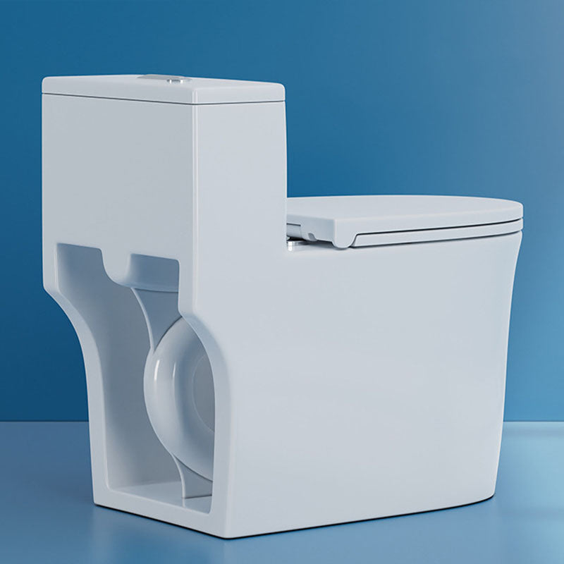 White Elongated One-Piece Toilet Siphon Jet Water Saving Flush Toilet with Toilet Seat Clearhalo 'Bathroom Remodel & Bathroom Fixtures' 'Home Improvement' 'home_improvement' 'home_improvement_toilets' 'Toilets & Bidets' 'Toilets' 6090678