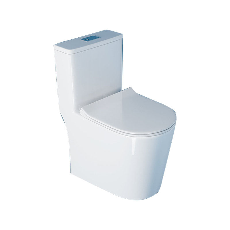White Elongated One-Piece Toilet Siphon Jet Water Saving Flush Toilet with Toilet Seat Clearhalo 'Bathroom Remodel & Bathroom Fixtures' 'Home Improvement' 'home_improvement' 'home_improvement_toilets' 'Toilets & Bidets' 'Toilets' 6090679