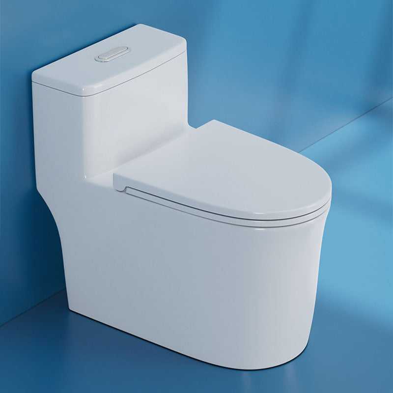 White Elongated One-Piece Toilet Siphon Jet Water Saving Flush Toilet with Toilet Seat Clearhalo 'Bathroom Remodel & Bathroom Fixtures' 'Home Improvement' 'home_improvement' 'home_improvement_toilets' 'Toilets & Bidets' 'Toilets' 6090680