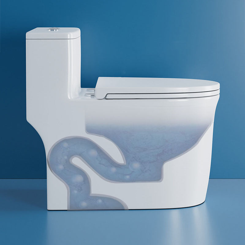 White Elongated One-Piece Toilet Siphon Jet Water Saving Flush Toilet with Toilet Seat Clearhalo 'Bathroom Remodel & Bathroom Fixtures' 'Home Improvement' 'home_improvement' 'home_improvement_toilets' 'Toilets & Bidets' 'Toilets' 6090683