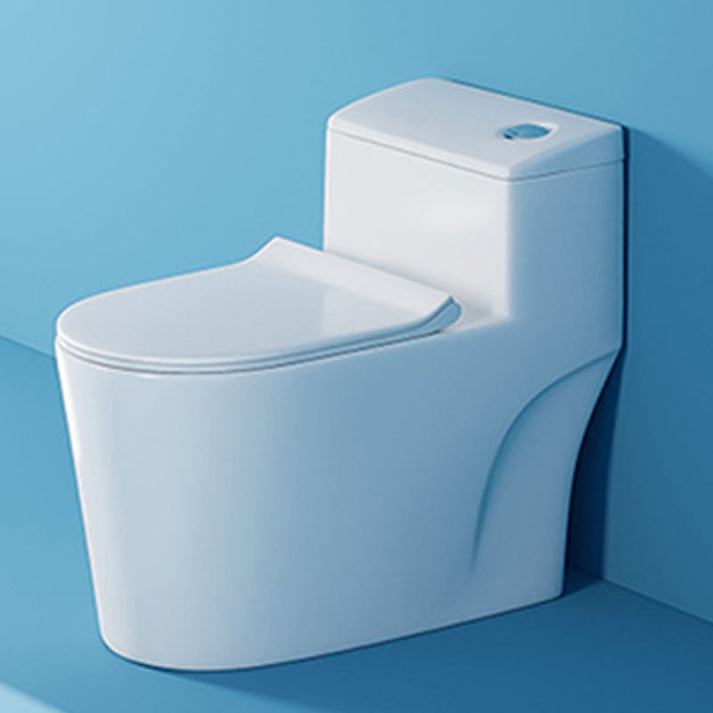 White Elongated One-Piece Toilet Siphon Jet Water Saving Flush Toilet with Toilet Seat Clearhalo 'Bathroom Remodel & Bathroom Fixtures' 'Home Improvement' 'home_improvement' 'home_improvement_toilets' 'Toilets & Bidets' 'Toilets' 6090691