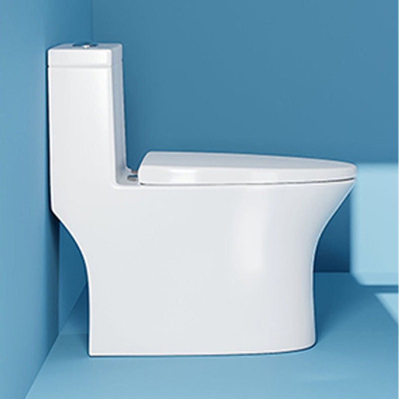 White Elongated One-Piece Toilet Siphon Jet Water Saving Flush Toilet with Toilet Seat Clearhalo 'Bathroom Remodel & Bathroom Fixtures' 'Home Improvement' 'home_improvement' 'home_improvement_toilets' 'Toilets & Bidets' 'Toilets' 6090694