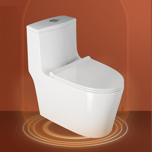 White Elongated One-Piece Toilet Siphon Jet Water Saving Flush Toilet with Toilet Seat Clearhalo 'Bathroom Remodel & Bathroom Fixtures' 'Home Improvement' 'home_improvement' 'home_improvement_toilets' 'Toilets & Bidets' 'Toilets' 6090695