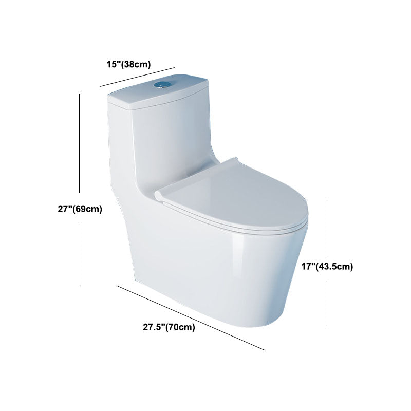 White Elongated One-Piece Toilet Siphon Jet Water Saving Flush Toilet with Toilet Seat Clearhalo 'Bathroom Remodel & Bathroom Fixtures' 'Home Improvement' 'home_improvement' 'home_improvement_toilets' 'Toilets & Bidets' 'Toilets' 6090697