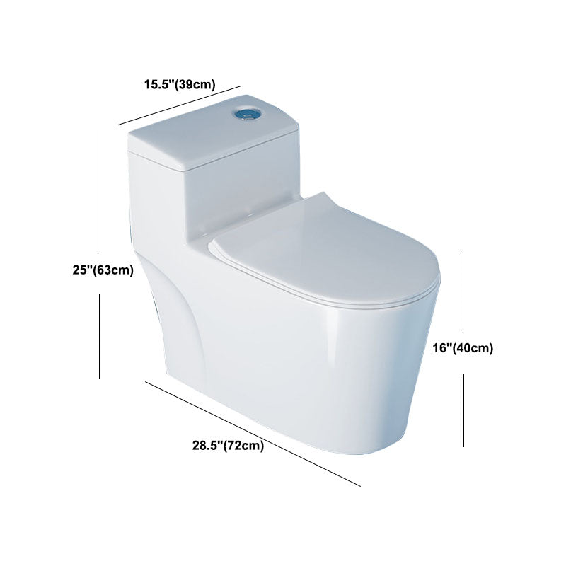White Elongated One-Piece Toilet Siphon Jet Water Saving Flush Toilet with Toilet Seat Clearhalo 'Bathroom Remodel & Bathroom Fixtures' 'Home Improvement' 'home_improvement' 'home_improvement_toilets' 'Toilets & Bidets' 'Toilets' 6090698