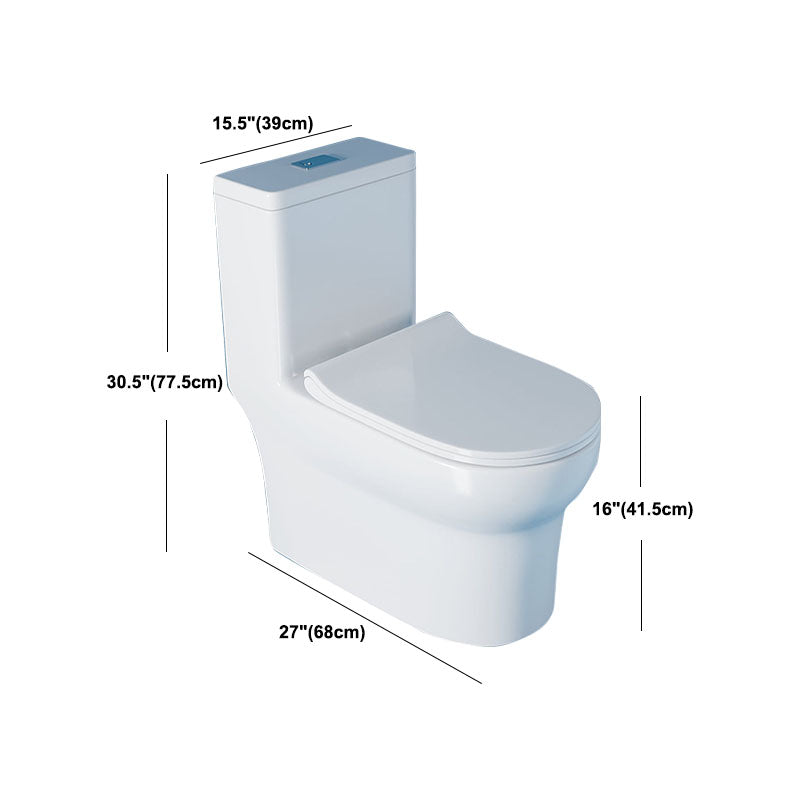 White Elongated One-Piece Toilet Siphon Jet Water Saving Flush Toilet with Toilet Seat Clearhalo 'Bathroom Remodel & Bathroom Fixtures' 'Home Improvement' 'home_improvement' 'home_improvement_toilets' 'Toilets & Bidets' 'Toilets' 6090699