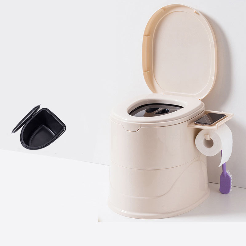 Contemporary Floor Mounted Toilet Plastic Toilet Bowl for Bathroom Beige Antiskid Solid Barrel Clearhalo 'Bathroom Remodel & Bathroom Fixtures' 'Home Improvement' 'home_improvement' 'home_improvement_toilets' 'Toilets & Bidets' 'Toilets' 6090705