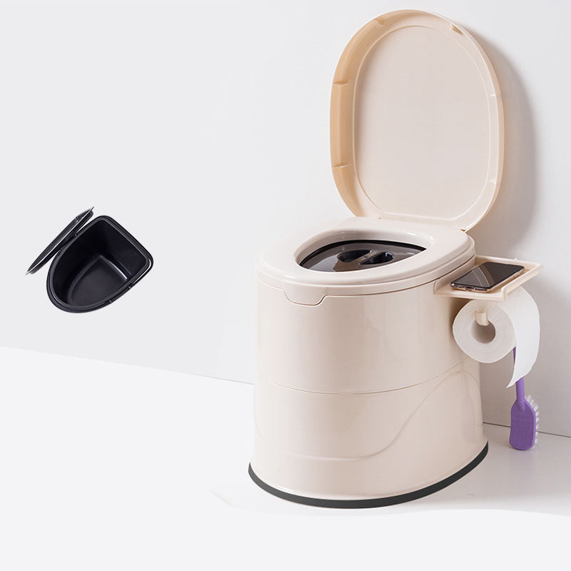 Contemporary Floor Mounted Toilet Plastic Toilet Bowl for Bathroom Beige Upgrading Antiskid Solid Barrel Clearhalo 'Bathroom Remodel & Bathroom Fixtures' 'Home Improvement' 'home_improvement' 'home_improvement_toilets' 'Toilets & Bidets' 'Toilets' 6090719