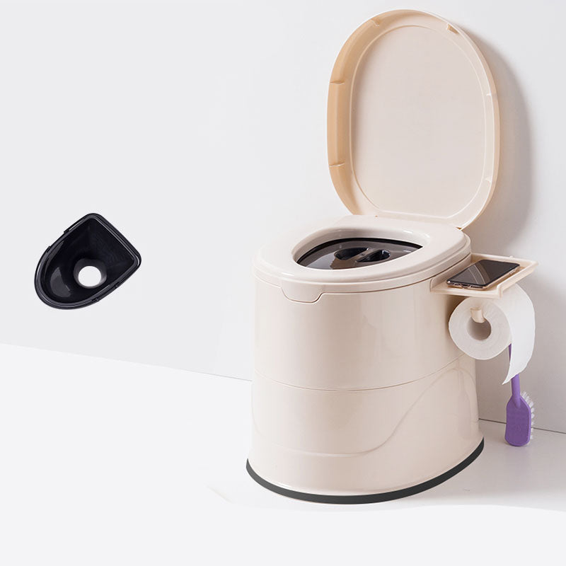 Contemporary Floor Mounted Toilet Plastic Toilet Bowl for Bathroom Beige Upgrading Antiskid Hollow Barrel Clearhalo 'Bathroom Remodel & Bathroom Fixtures' 'Home Improvement' 'home_improvement' 'home_improvement_toilets' 'Toilets & Bidets' 'Toilets' 6090722