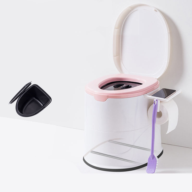 Contemporary Floor Mounted Toilet Plastic Toilet Bowl for Bathroom Pink Upgrading Antiskid Solid Barrel Clearhalo 'Bathroom Remodel & Bathroom Fixtures' 'Home Improvement' 'home_improvement' 'home_improvement_toilets' 'Toilets & Bidets' 'Toilets' 6090723