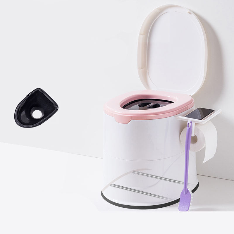 Contemporary Floor Mounted Toilet Plastic Toilet Bowl for Bathroom Pink Upgrading Antiskid Hollow Barrel Clearhalo 'Bathroom Remodel & Bathroom Fixtures' 'Home Improvement' 'home_improvement' 'home_improvement_toilets' 'Toilets & Bidets' 'Toilets' 6090725