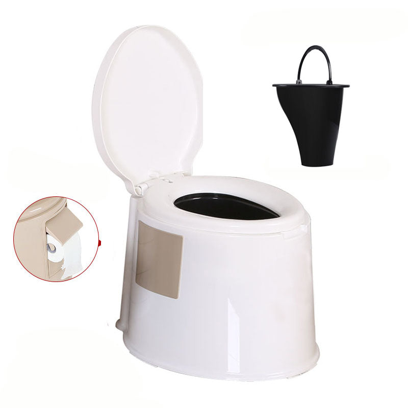 Modern Plastic Toilet Floor Mounted Toilet Bowl for Bathroom 16"L x 20"W x 15"H White Hollow Barrel Clearhalo 'Bathroom Remodel & Bathroom Fixtures' 'Home Improvement' 'home_improvement' 'home_improvement_toilets' 'Toilets & Bidets' 'Toilets' 6090745