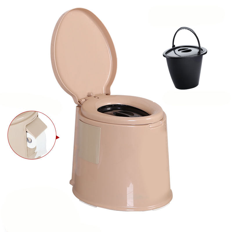 Modern Plastic Toilet Floor Mounted Toilet Bowl for Bathroom 16"L x 20"W x 15"H Khaki Solid Barrel Clearhalo 'Bathroom Remodel & Bathroom Fixtures' 'Home Improvement' 'home_improvement' 'home_improvement_toilets' 'Toilets & Bidets' 'Toilets' 6090747