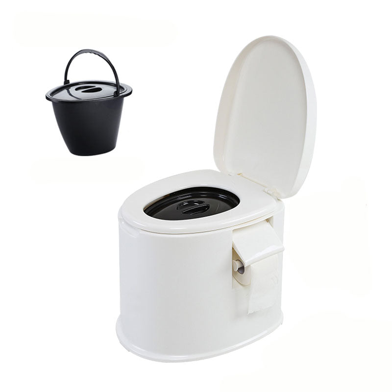 Modern Plastic Toilet Floor Mounted Toilet Bowl for Bathroom 16"L x 19"W x 14"H White Solid Barrel Clearhalo 'Bathroom Remodel & Bathroom Fixtures' 'Home Improvement' 'home_improvement' 'home_improvement_toilets' 'Toilets & Bidets' 'Toilets' 6090750