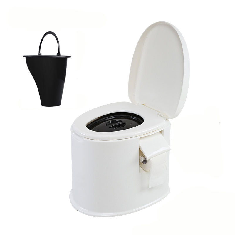 Modern Plastic Toilet Floor Mounted Toilet Bowl for Bathroom 16"L x 19"W x 14"H White Hollow Barrel Clearhalo 'Bathroom Remodel & Bathroom Fixtures' 'Home Improvement' 'home_improvement' 'home_improvement_toilets' 'Toilets & Bidets' 'Toilets' 6090753