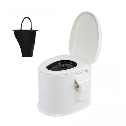 Modern Plastic Toilet Floor Mounted Toilet Bowl for Bathroom 16"L x 19"W x 14"H White Hollow Barrel