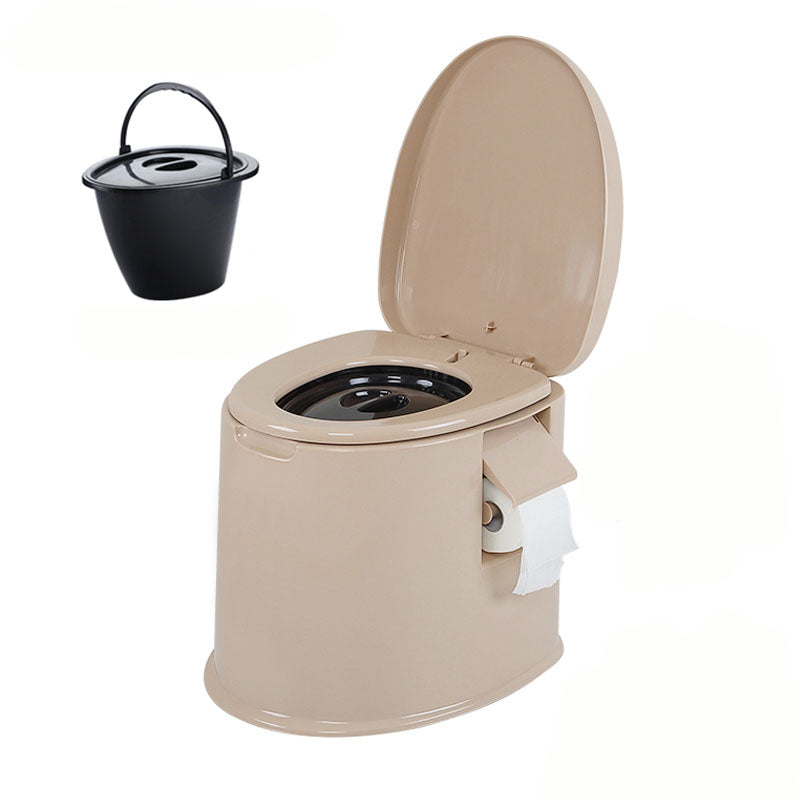 Modern Plastic Toilet Floor Mounted Toilet Bowl for Bathroom 16"L x 19"W x 14"H Khaki Solid Barrel Clearhalo 'Bathroom Remodel & Bathroom Fixtures' 'Home Improvement' 'home_improvement' 'home_improvement_toilets' 'Toilets & Bidets' 'Toilets' 6090755