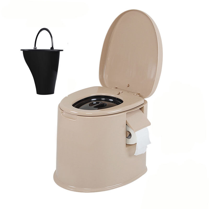 Modern Plastic Toilet Floor Mounted Toilet Bowl for Bathroom 16"L x 19"W x 14"H Khaki Hollow Barrel Clearhalo 'Bathroom Remodel & Bathroom Fixtures' 'Home Improvement' 'home_improvement' 'home_improvement_toilets' 'Toilets & Bidets' 'Toilets' 6090756