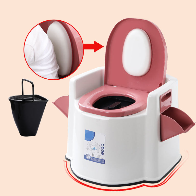 Modern Plastic Toilet Floor Mounted Toilet Bowl for Bathroom 23"L x 22"W x 16"H White Hollow Barrel Clearhalo 'Bathroom Remodel & Bathroom Fixtures' 'Home Improvement' 'home_improvement' 'home_improvement_toilets' 'Toilets & Bidets' 'Toilets' 6090758