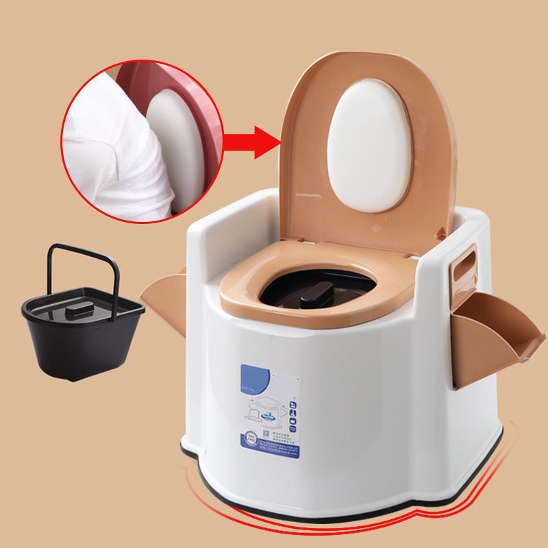 Modern Plastic Toilet Floor Mounted Toilet Bowl for Bathroom 23"L x 22"W x 16"H Khaki Solid Barrel Clearhalo 'Bathroom Remodel & Bathroom Fixtures' 'Home Improvement' 'home_improvement' 'home_improvement_toilets' 'Toilets & Bidets' 'Toilets' 6090759