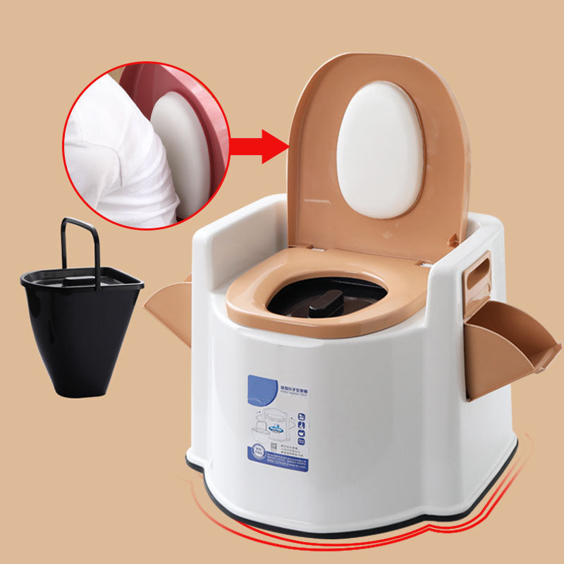Modern Plastic Toilet Floor Mounted Toilet Bowl for Bathroom 23"L x 22"W x 16"H Khaki Hollow Barrel Clearhalo 'Bathroom Remodel & Bathroom Fixtures' 'Home Improvement' 'home_improvement' 'home_improvement_toilets' 'Toilets & Bidets' 'Toilets' 6090760