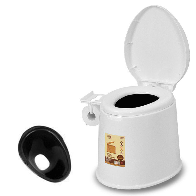 Modern Plastic Toilet Floor Mounted Toilet Bowl with Seat for Washroom White Antiskid Hollow Barrel Clearhalo 'Bathroom Remodel & Bathroom Fixtures' 'Home Improvement' 'home_improvement' 'home_improvement_toilets' 'Toilets & Bidets' 'Toilets' 6090767
