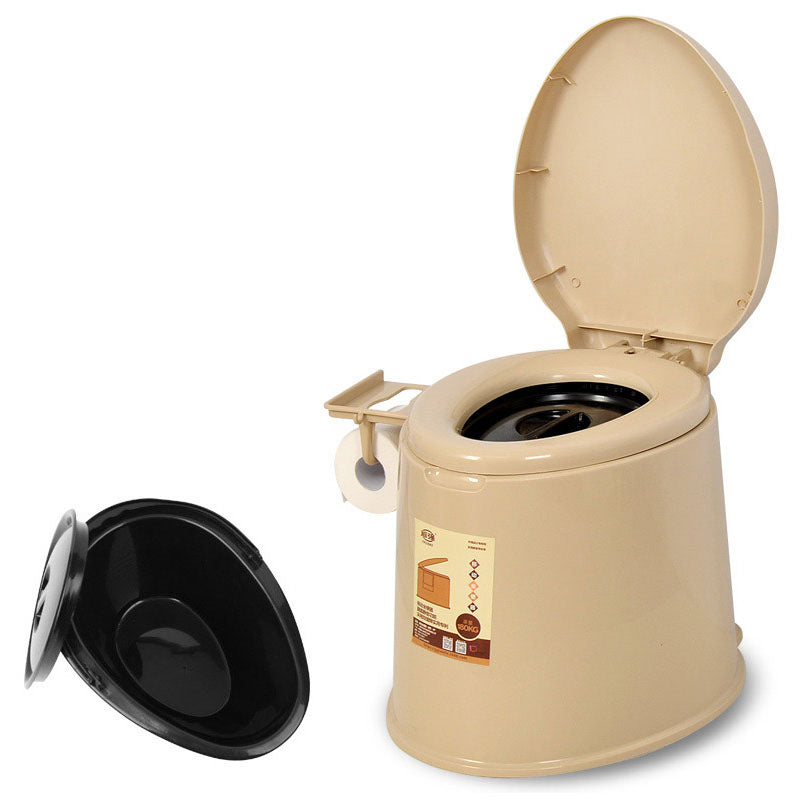 Modern Plastic Toilet Floor Mounted Toilet Bowl with Seat for Washroom Khaki Antiskid Solid Barrel Clearhalo 'Bathroom Remodel & Bathroom Fixtures' 'Home Improvement' 'home_improvement' 'home_improvement_toilets' 'Toilets & Bidets' 'Toilets' 6090778
