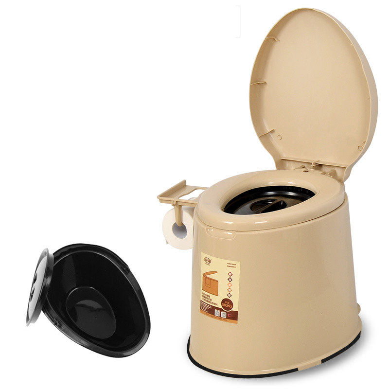Modern Plastic Toilet Floor Mounted Toilet Bowl with Seat for Washroom Khaki Upgrading Antiskid Solid Barrel Clearhalo 'Bathroom Remodel & Bathroom Fixtures' 'Home Improvement' 'home_improvement' 'home_improvement_toilets' 'Toilets & Bidets' 'Toilets' 6090791