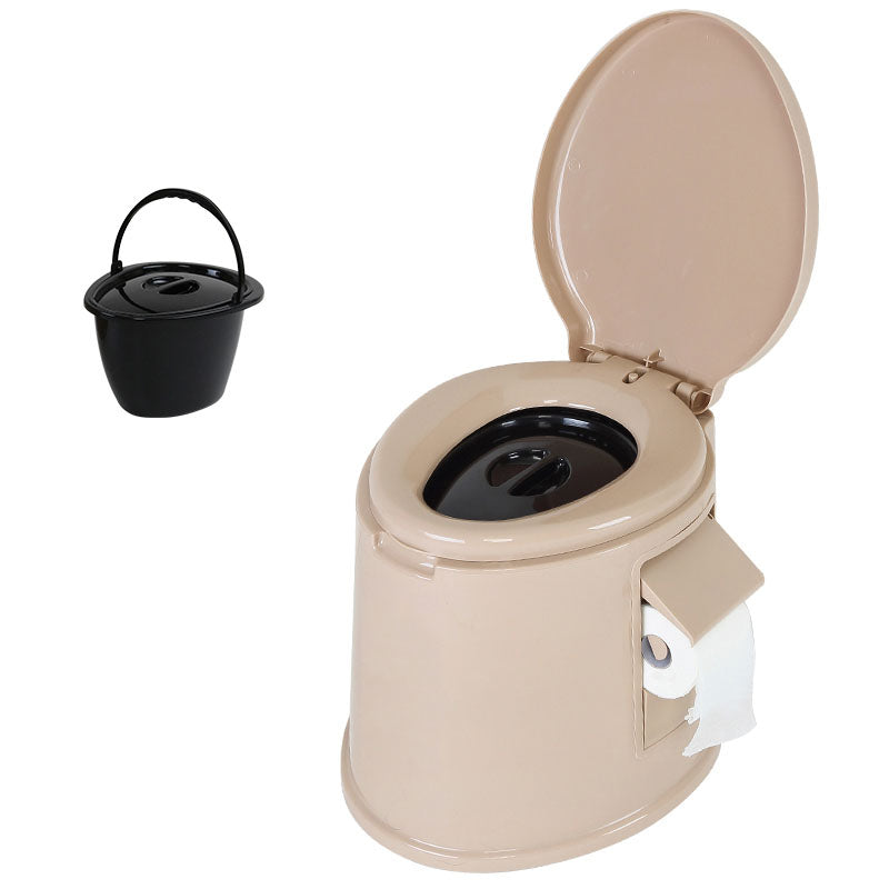 Contemporary Plastic Toilet Floor Mounted Toilet Bowl for Washroom 17"L x 20"W x 16"H Khaki Solid Barrel Clearhalo 'Bathroom Remodel & Bathroom Fixtures' 'Home Improvement' 'home_improvement' 'home_improvement_toilets' 'Toilets & Bidets' 'Toilets' 6090800