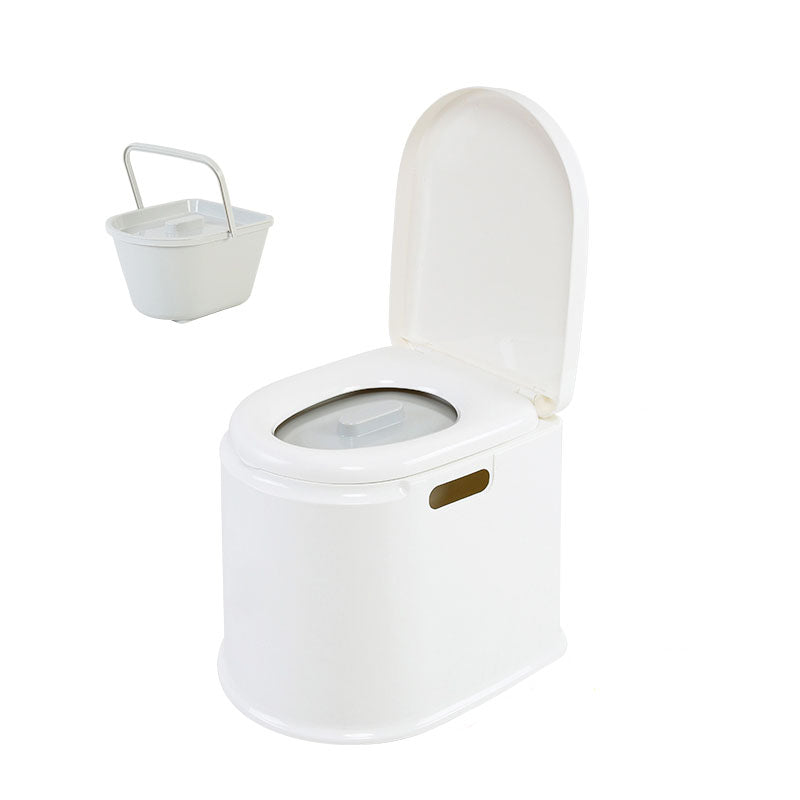 Contemporary Plastic Toilet Floor Mounted Toilet Bowl for Washroom 16"L x 19"W x 16"H White Solid Barrel Clearhalo 'Bathroom Remodel & Bathroom Fixtures' 'Home Improvement' 'home_improvement' 'home_improvement_toilets' 'Toilets & Bidets' 'Toilets' 6090803