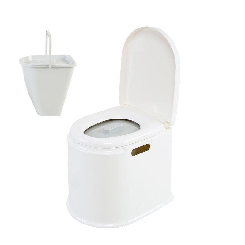 Contemporary Plastic Toilet Floor Mounted Toilet Bowl for Washroom 16"L x 19"W x 16"H White Hollow Barrel Clearhalo 'Bathroom Remodel & Bathroom Fixtures' 'Home Improvement' 'home_improvement' 'home_improvement_toilets' 'Toilets & Bidets' 'Toilets' 6090805