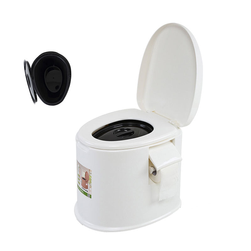 Contemporary Plastic Toilet Floor Mounted Toilet Bowl for Washroom 16"L x 19"W x 17"H White Solid Barrel Clearhalo 'Bathroom Remodel & Bathroom Fixtures' 'Home Improvement' 'home_improvement' 'home_improvement_toilets' 'Toilets & Bidets' 'Toilets' 6090812