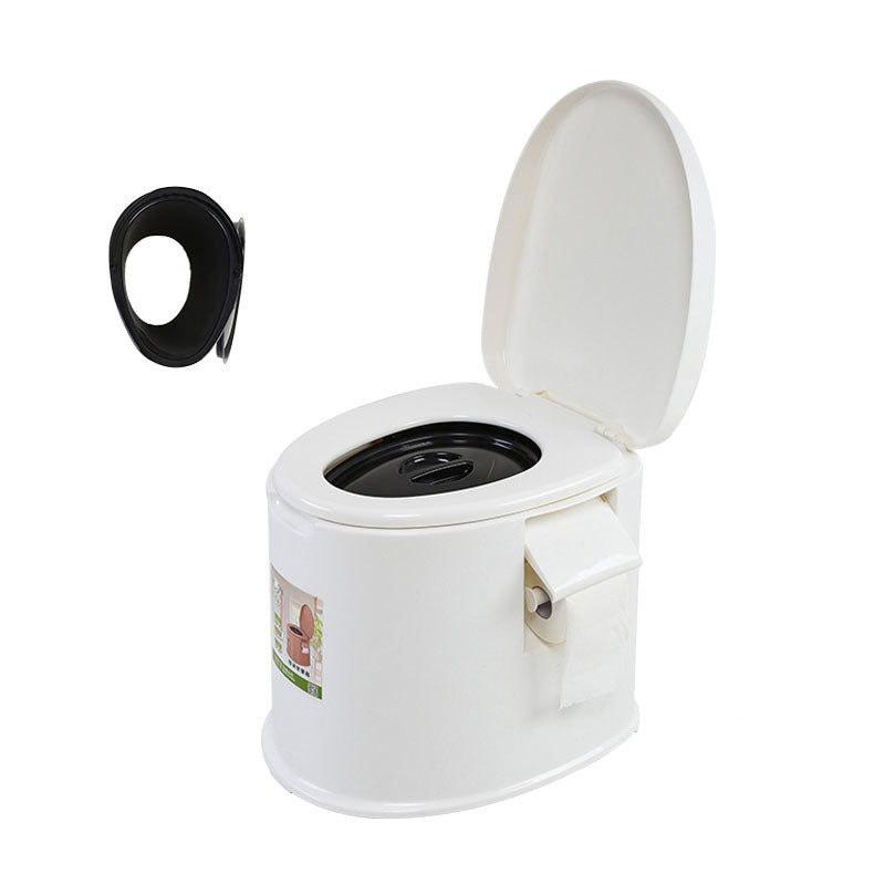 Contemporary Plastic Toilet Floor Mounted Toilet Bowl for Washroom 16"L x 19"W x 17"H White Hollow Barrel Clearhalo 'Bathroom Remodel & Bathroom Fixtures' 'Home Improvement' 'home_improvement' 'home_improvement_toilets' 'Toilets & Bidets' 'Toilets' 6090814