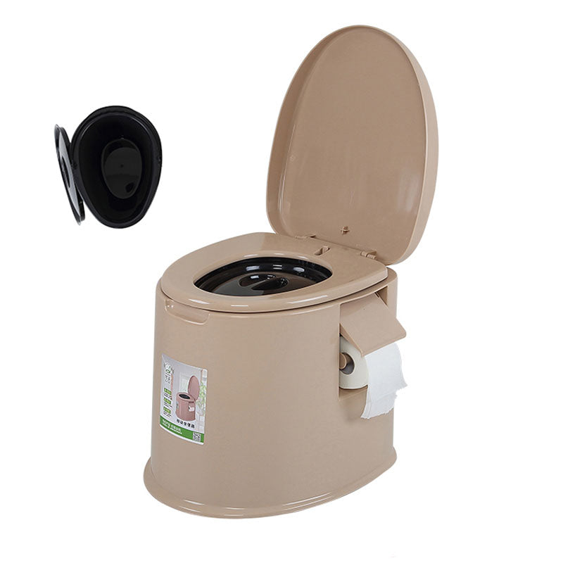 Contemporary Plastic Toilet Floor Mounted Toilet Bowl for Washroom 16"L x 19"W x 17"H Khaki Solid Barrel Clearhalo 'Bathroom Remodel & Bathroom Fixtures' 'Home Improvement' 'home_improvement' 'home_improvement_toilets' 'Toilets & Bidets' 'Toilets' 6090816