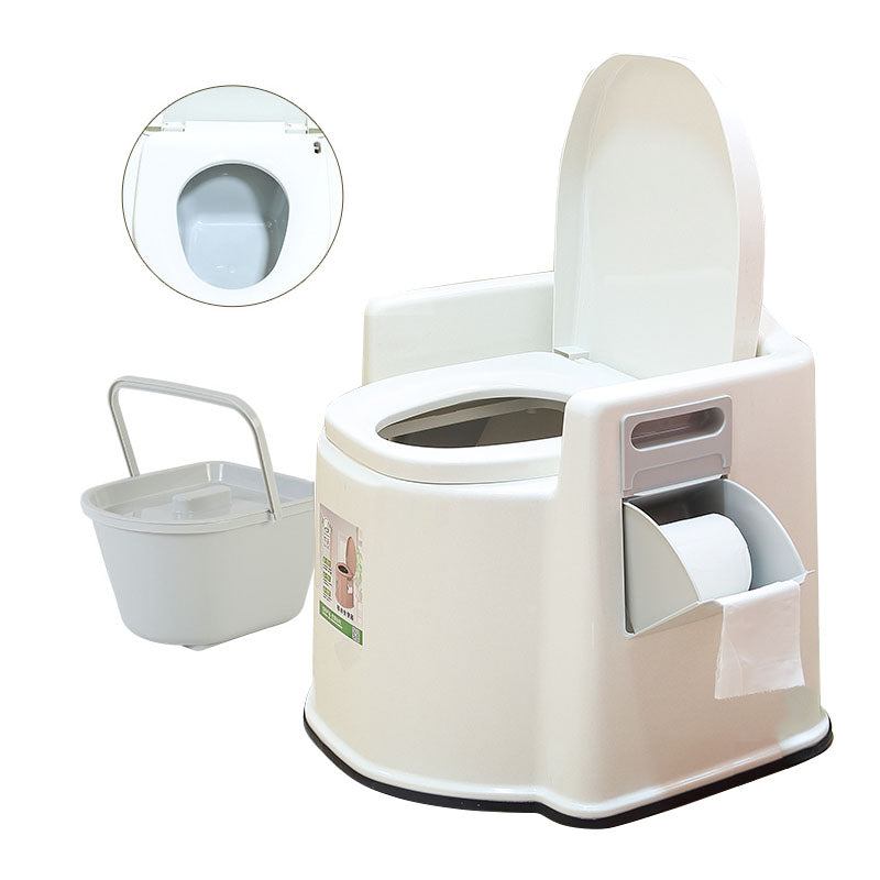 Contemporary Plastic Toilet Floor Mounted Toilet Bowl for Washroom 23"L x 22"W x 20"H White Solid Barrel Clearhalo 'Bathroom Remodel & Bathroom Fixtures' 'Home Improvement' 'home_improvement' 'home_improvement_toilets' 'Toilets & Bidets' 'Toilets' 6090819