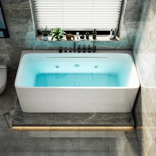 Modern Rectangular Alcove Bath Tub Acrylic Bath Tub for Home Clearhalo 'Bathroom Remodel & Bathroom Fixtures' 'Bathtubs' 'Home Improvement' 'home_improvement' 'home_improvement_bathtubs' 'Showers & Bathtubs' 6093509