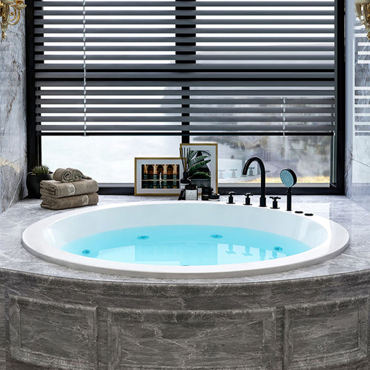 Modern Drop-in Bath Tub Round Acrylic Bathtub for Home and Hotel Clearhalo 'Bathroom Remodel & Bathroom Fixtures' 'Bathtubs' 'Home Improvement' 'home_improvement' 'home_improvement_bathtubs' 'Showers & Bathtubs' 6108275