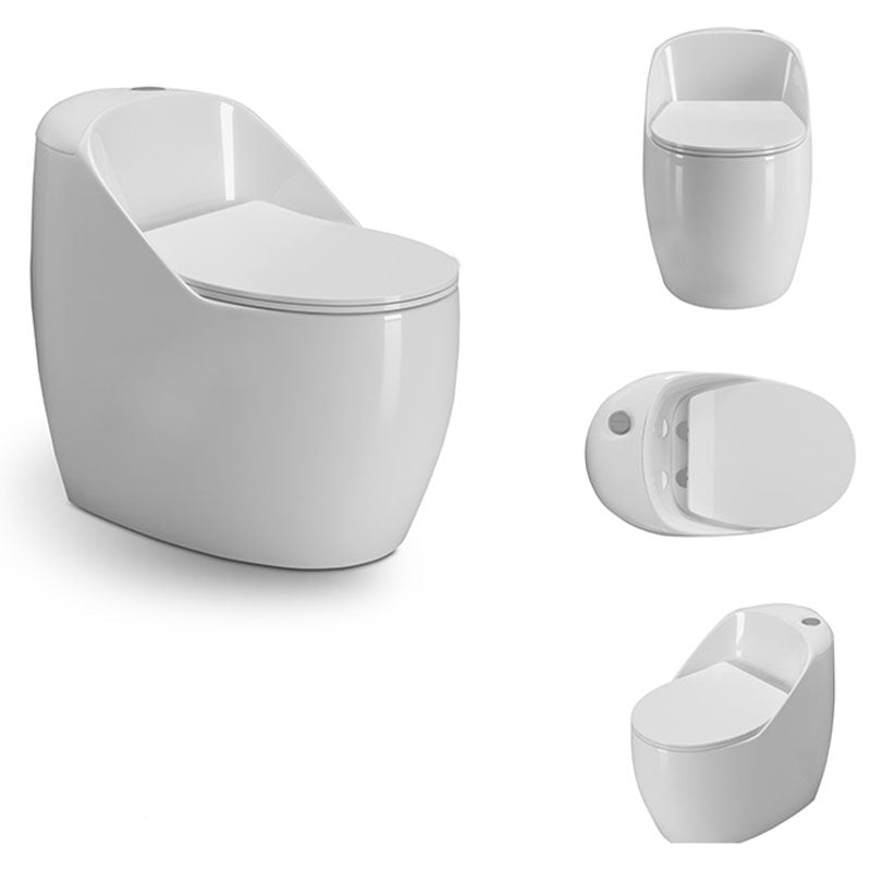1-Piece Round Toilet Bowl 1.2 GPF Siphon Jet Flush Toilet for Bathroom White Clearhalo 'Bathroom Remodel & Bathroom Fixtures' 'Home Improvement' 'home_improvement' 'home_improvement_toilets' 'Toilets & Bidets' 'Toilets' 6111537