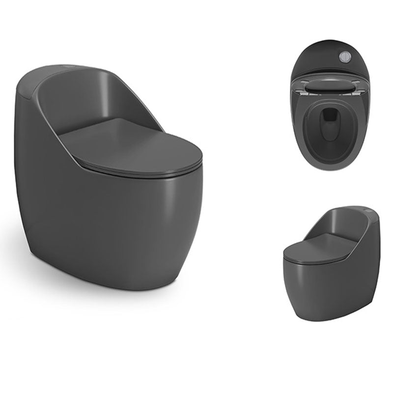 1-Piece Round Toilet Bowl 1.2 GPF Siphon Jet Flush Toilet for Bathroom Grey Clearhalo 'Bathroom Remodel & Bathroom Fixtures' 'Home Improvement' 'home_improvement' 'home_improvement_toilets' 'Toilets & Bidets' 'Toilets' 6111538