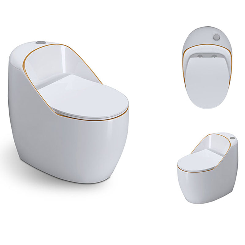 1-Piece Round Toilet Bowl 1.2 GPF Siphon Jet Flush Toilet for Bathroom White Gold Clearhalo 'Bathroom Remodel & Bathroom Fixtures' 'Home Improvement' 'home_improvement' 'home_improvement_toilets' 'Toilets & Bidets' 'Toilets' 6111546