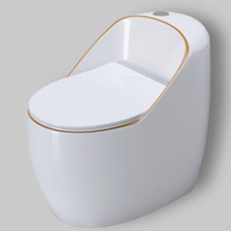 1-Piece Round Toilet Bowl 1.2 GPF Siphon Jet Flush Toilet for Bathroom Clearhalo 'Bathroom Remodel & Bathroom Fixtures' 'Home Improvement' 'home_improvement' 'home_improvement_toilets' 'Toilets & Bidets' 'Toilets' 6111569