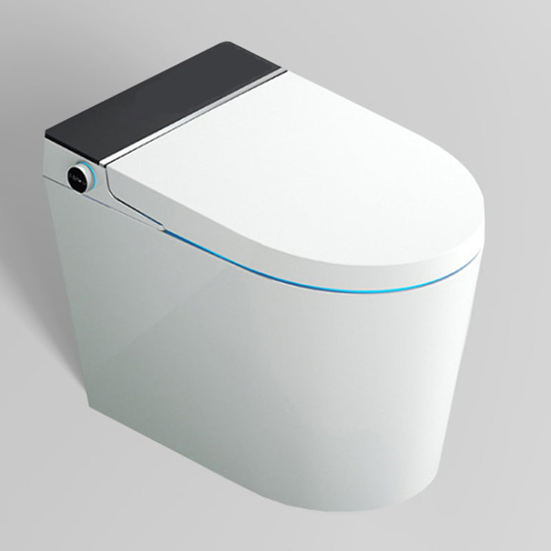 Modern Floor Mount Urine Toilet White Siphon Jet Toilet Bowl with Toilet Seat Foot Touch Flush ( Standard) Clearhalo 'Bathroom Remodel & Bathroom Fixtures' 'Home Improvement' 'home_improvement' 'home_improvement_toilets' 'Toilets & Bidets' 'Toilets' 6111572