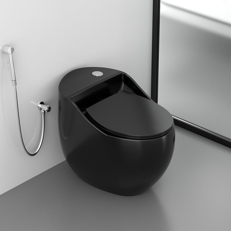 Modern Skirted Toilet Bowl Siphon Jet Toilet with Slow Close Seat for Bathroom Clearhalo 'Bathroom Remodel & Bathroom Fixtures' 'Home Improvement' 'home_improvement' 'home_improvement_toilets' 'Toilets & Bidets' 'Toilets' 6118019