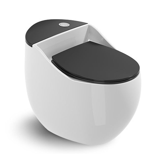 Modern Skirted Toilet Bowl Siphon Jet Toilet with Slow Close Seat for Bathroom Black/ White Clearhalo 'Bathroom Remodel & Bathroom Fixtures' 'Home Improvement' 'home_improvement' 'home_improvement_toilets' 'Toilets & Bidets' 'Toilets' 6118023