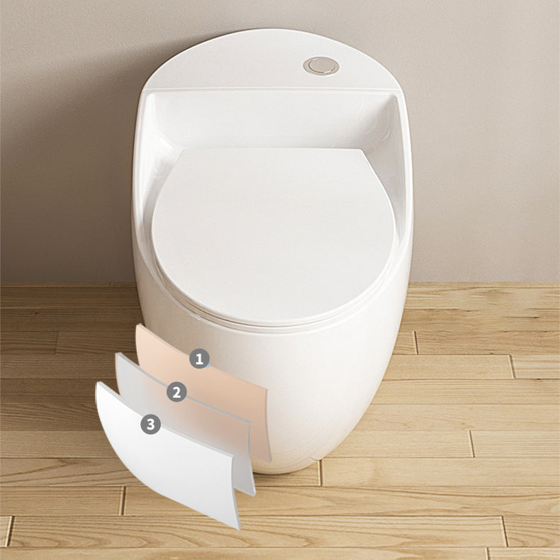Modern Skirted Toilet Bowl Siphon Jet Toilet with Slow Close Seat for Bathroom Clearhalo 'Bathroom Remodel & Bathroom Fixtures' 'Home Improvement' 'home_improvement' 'home_improvement_toilets' 'Toilets & Bidets' 'Toilets' 6118030