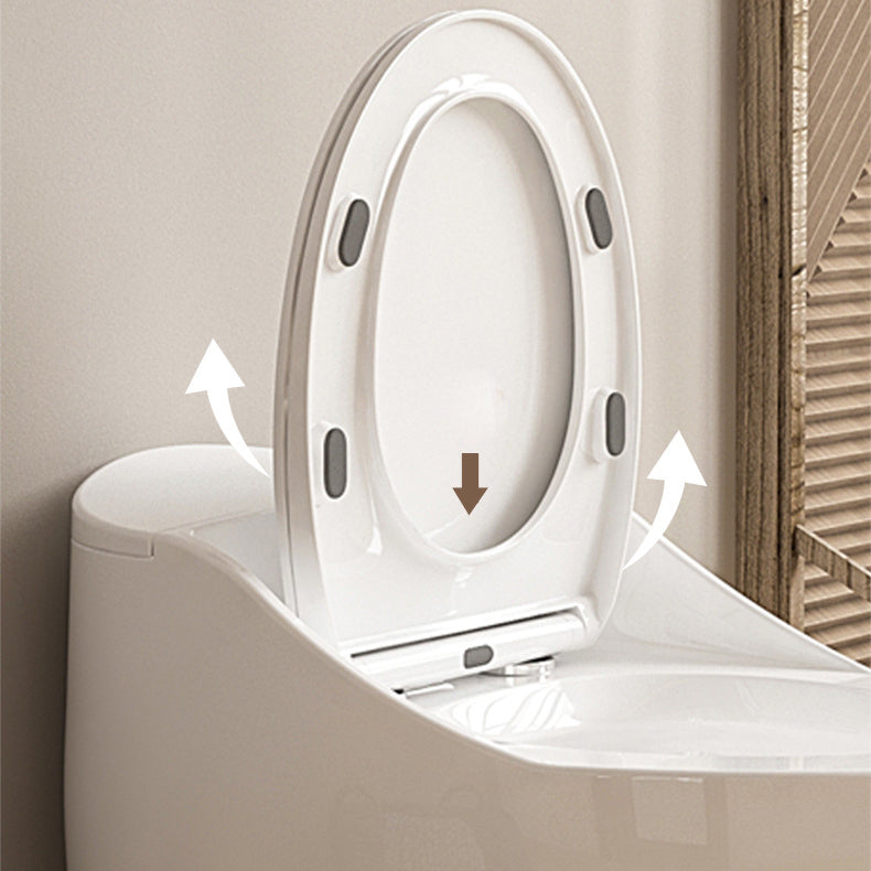 Modern Skirted Toilet Bowl Siphon Jet Toilet with Slow Close Seat for Bathroom Clearhalo 'Bathroom Remodel & Bathroom Fixtures' 'Home Improvement' 'home_improvement' 'home_improvement_toilets' 'Toilets & Bidets' 'Toilets' 6118032