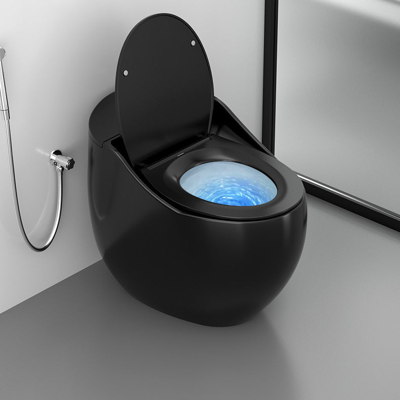 Modern Skirted Toilet Bowl Siphon Jet Toilet with Slow Close Seat for Bathroom Clearhalo 'Bathroom Remodel & Bathroom Fixtures' 'Home Improvement' 'home_improvement' 'home_improvement_toilets' 'Toilets & Bidets' 'Toilets' 6118041