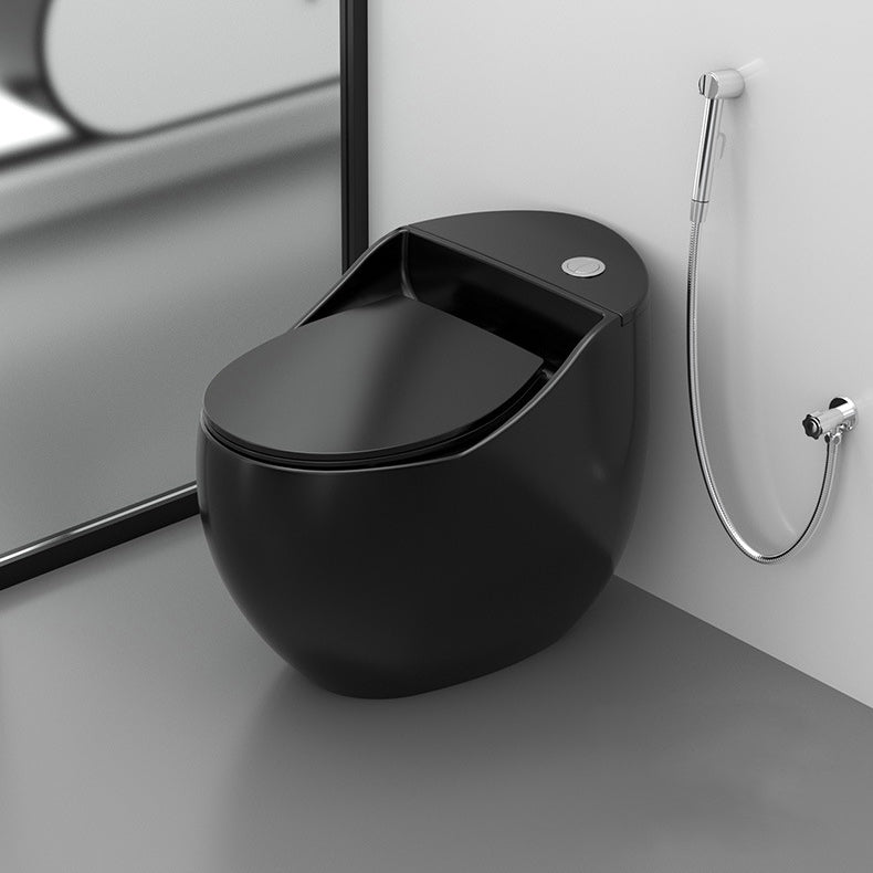 Modern Skirted Toilet Bowl Siphon Jet Toilet with Slow Close Seat for Bathroom Clearhalo 'Bathroom Remodel & Bathroom Fixtures' 'Home Improvement' 'home_improvement' 'home_improvement_toilets' 'Toilets & Bidets' 'Toilets' 6118047