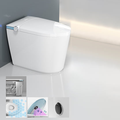 Modern All-In-One Toilet Bowl Siphon Jet Toilet with Soft-Close Seat for Bathroom White Foot Touch Flush (Standard Configuration) Clearhalo 'Bathroom Remodel & Bathroom Fixtures' 'Home Improvement' 'home_improvement' 'home_improvement_toilets' 'Toilets & Bidets' 'Toilets' 6118053