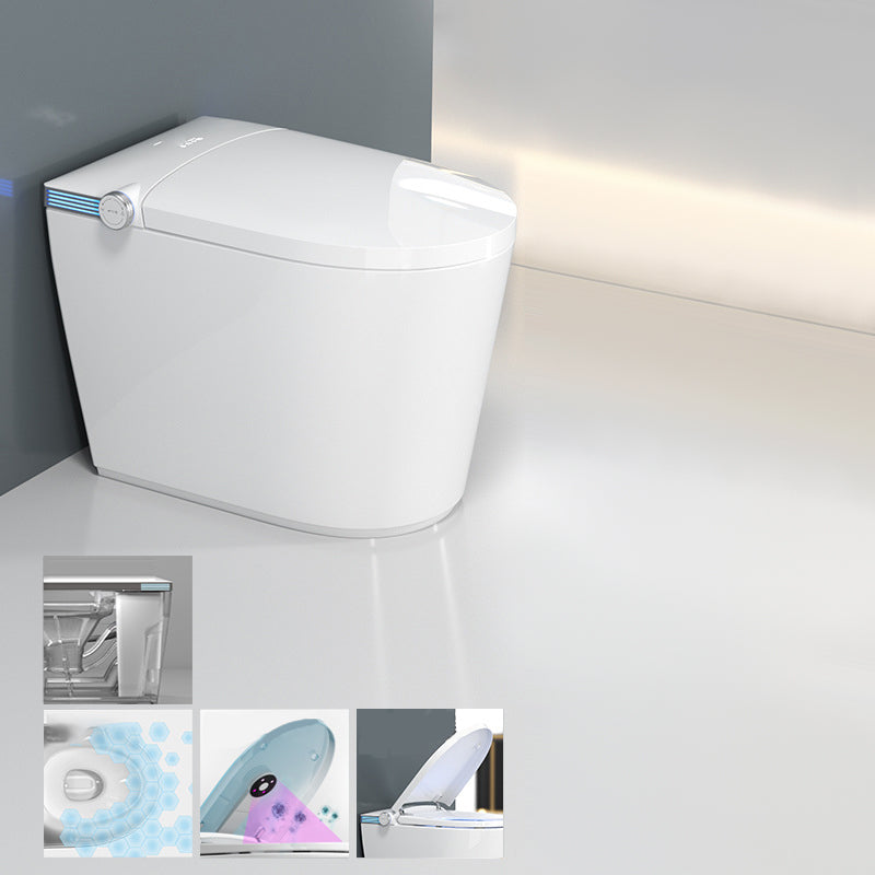 Modern All-In-One Toilet Bowl Siphon Jet Toilet with Soft-Close Seat for Bathroom White Automatic Lid( Top Configuration) Clearhalo 'Bathroom Remodel & Bathroom Fixtures' 'Home Improvement' 'home_improvement' 'home_improvement_toilets' 'Toilets & Bidets' 'Toilets' 6118054
